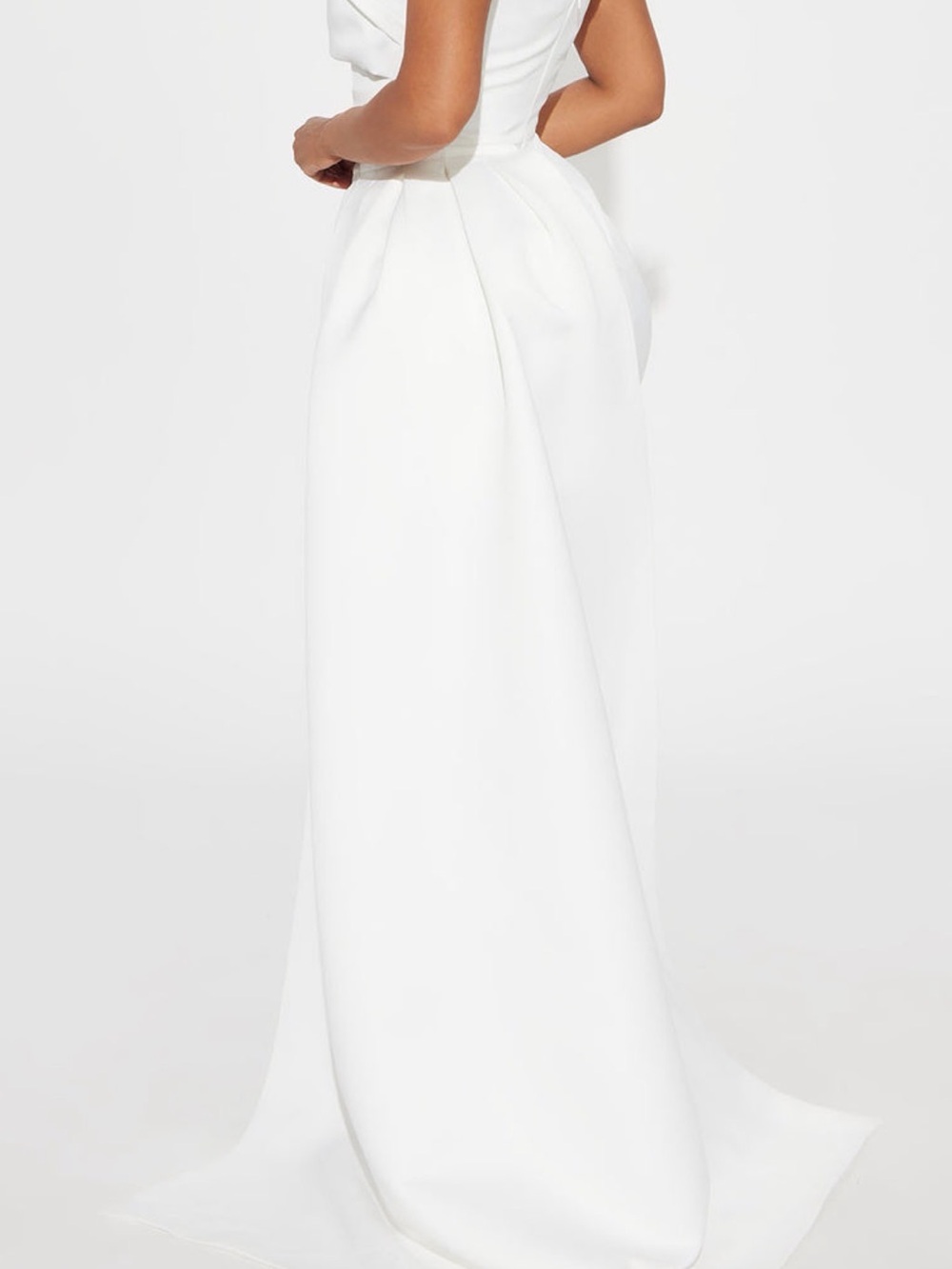 Fashion Nova White Strapless Maxi Gown